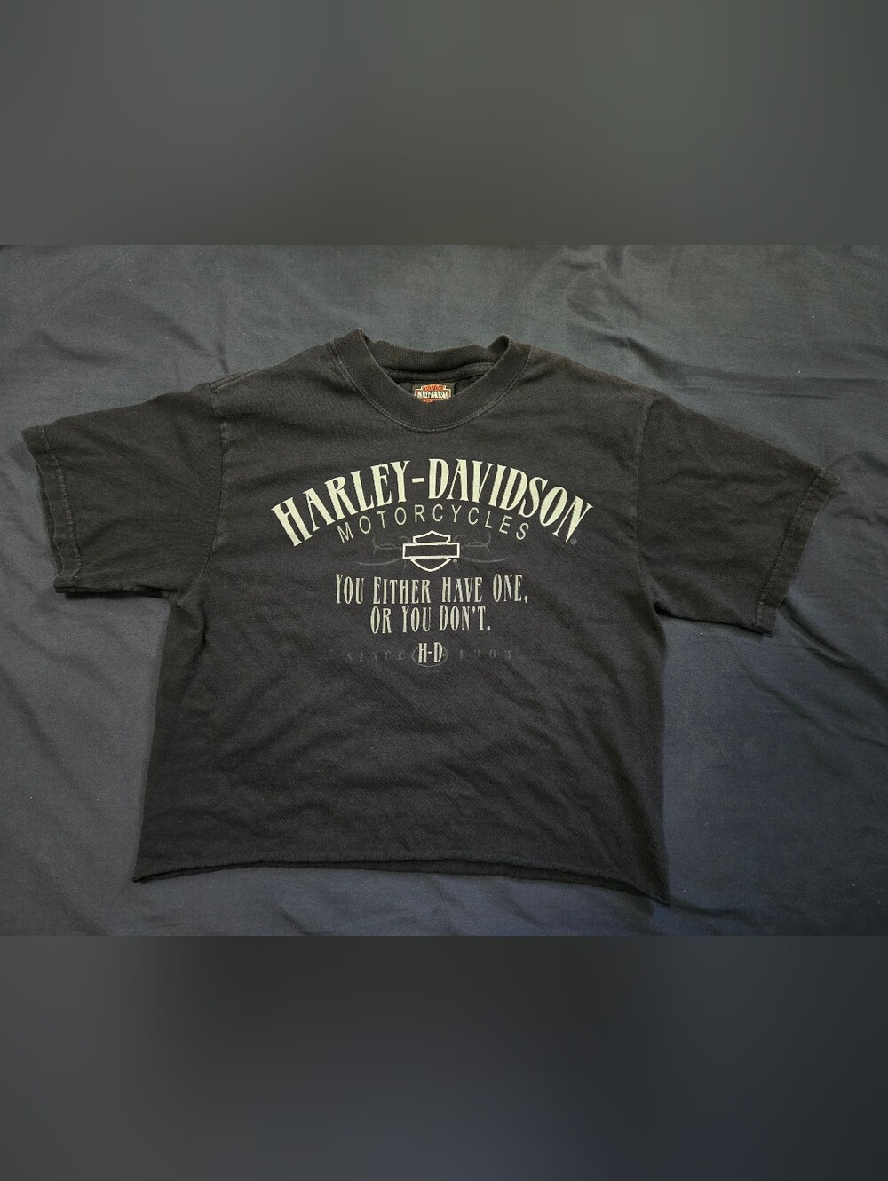 Harley-Davidson Women's Black Graphic Cropped Tee